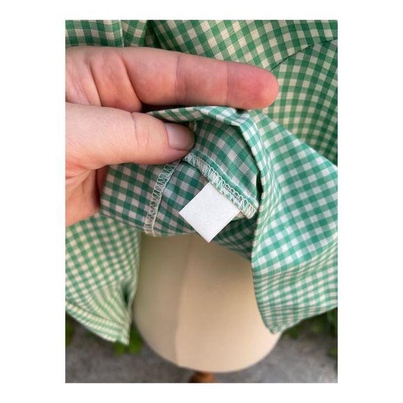 1960s Gingham Shirt Ruffles Western Cottagecore - Picture 13 of 13